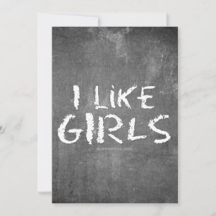 SlipperyJoe's I Like Girls dirty chalkboard dark t Holiday Card