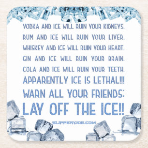 SlipperyJoe's ice alcohol vodka rum cola whiskey Square Paper Coaster
