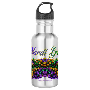 SlipperyJoe's iconic Mardi Gras–themed image elega 532 Ml Water Bottle