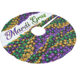 SlipperyJoe's iconic Mardi Gras–themed image elega Brushed Polyester Tree Skirt