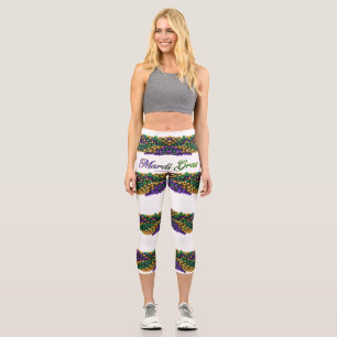 SlipperyJoe's iconic Mardi Gras–themed image elega Capri Leggings