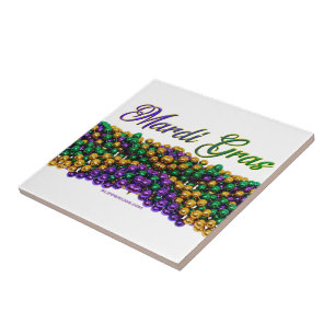 SlipperyJoe's iconic Mardi Gras–themed image elega Ceramic Tile