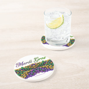 SlipperyJoe's iconic Mardi Gras–themed image elega Coaster
