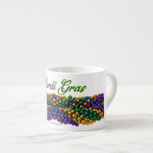 SlipperyJoe's iconic Mardi Gras–themed image elega Espresso Cup