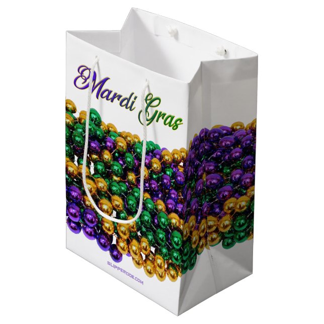 SlipperyJoe's iconic Mardi Gras–themed image elega Medium Gift Bag (Front Angled)