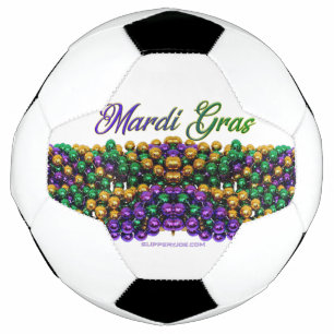 SlipperyJoe's iconic Mardi Gras–themed image elega Soccer Ball
