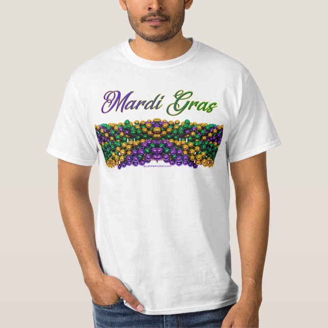 SlipperyJoe's iconic Mardi Gras–themed image elega T-Shirt (Front)