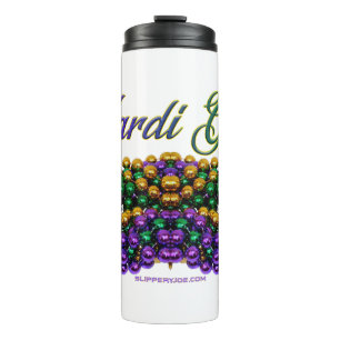 SlipperyJoe's iconic Mardi Gras–themed image elega Thermal Tumbler