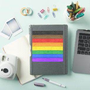 SlipperyJoe's Inclusive gay pride flag textured ru