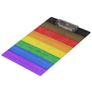SlipperyJoe's Inclusive gay pride flag textured ru Clipboard