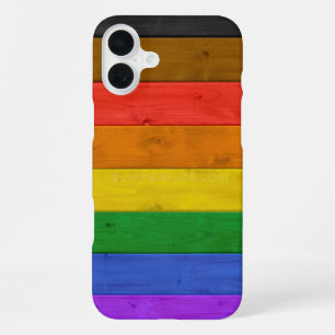 SlipperyJoe's Inclusive gay pride flag textured ru iPhone 16 Plus Case