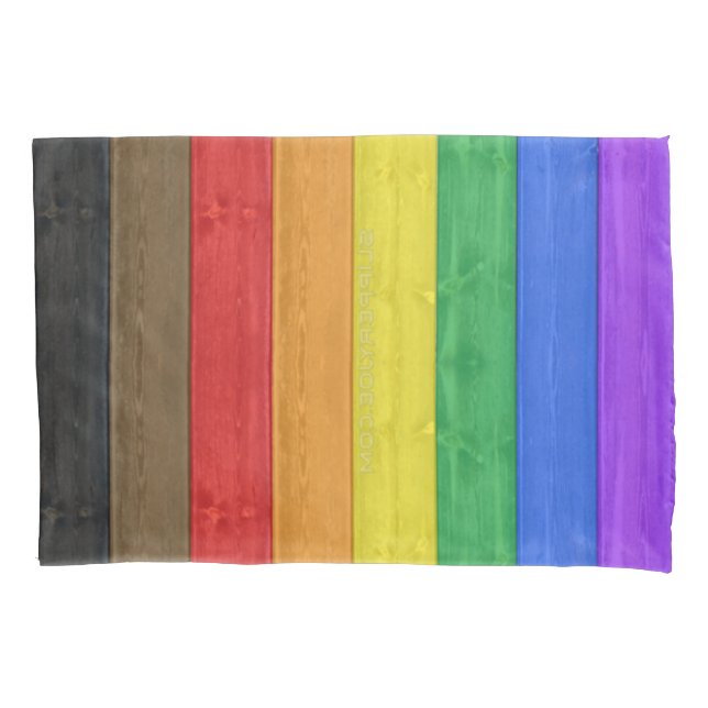 SlipperyJoe's Inclusive gay pride flag textured ru Pillowcase (Front)