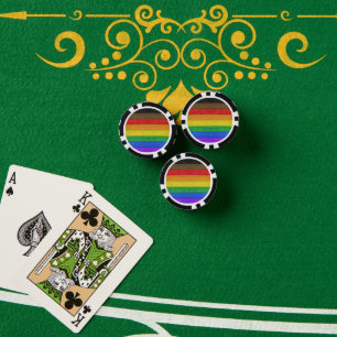 SlipperyJoe's Inclusive gay pride flag textured ru Poker Chips
