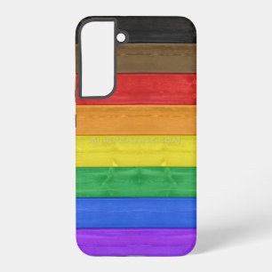 SlipperyJoe's Inclusive gay pride flag textured ru Samsung Galaxy Case