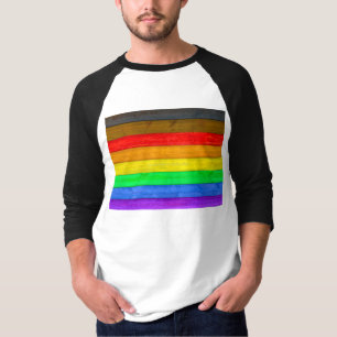 SlipperyJoe's Inclusive gay pride flag textured ru T-Shirt