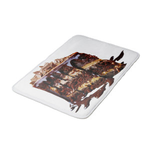 SlipperyJoe's indulgent multi-layer chocolate cake Bath Mat
