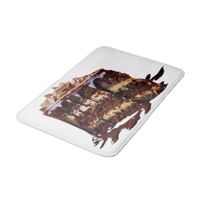 SlipperyJoe's indulgent multi-layer chocolate cake Bath Mat (Angled)