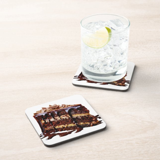 SlipperyJoe's indulgent multi-layer chocolate cake Coaster (Right Side)