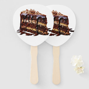 SlipperyJoe's indulgent multi-layer chocolate cake Hand Fan