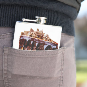 SlipperyJoe's indulgent multi-layer chocolate cake Hip Flask