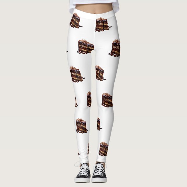 SlipperyJoe's indulgent multi-layer chocolate cake Leggings (Front)