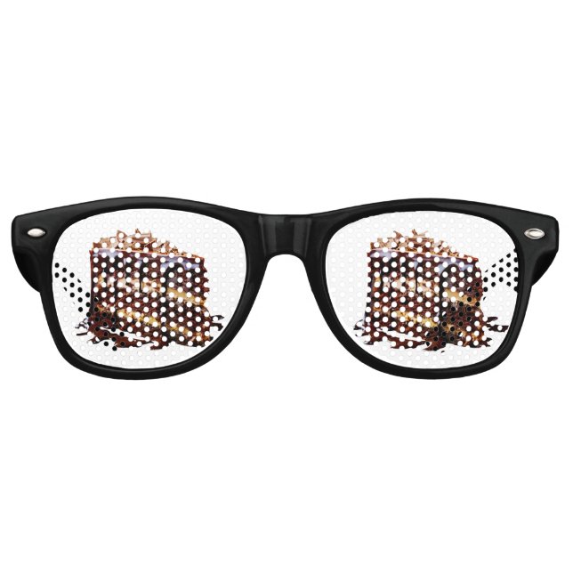 SlipperyJoe's indulgent multi-layer chocolate cake Retro Sunglasses (Front)