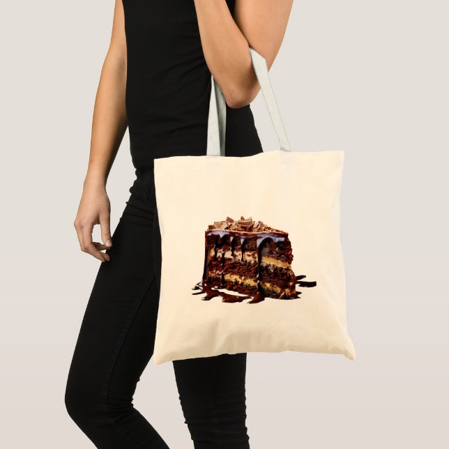 SlipperyJoe's indulgent multi-layer chocolate cake Tote Bag (Front (Product))