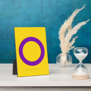 SlipperyJoe's Intersex Pride Flag gay gifts LGBTQI Plaque