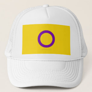 SlipperyJoe's Intersex Pride Flag gay gifts LGBTQI Trucker Hat