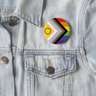 SlipperyJoe's Intersex pride flag yellow backgroun 6 Cm Round Badge