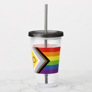 SlipperyJoe's Intersex pride flag yellow backgroun Acrylic Tumbler