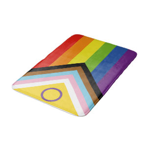 SlipperyJoe's Intersex pride flag yellow backgroun Bath Mat