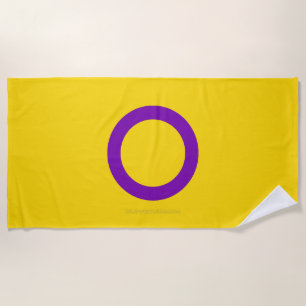 SlipperyJoe's Intersex pride flag yellow backgroun Beach Towel