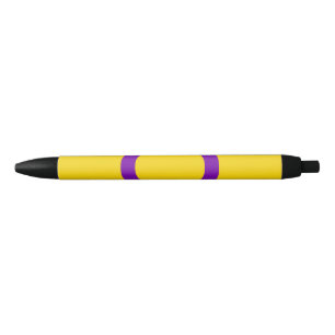 SlipperyJoe's Intersex pride flag yellow backgroun Black Ink Pen