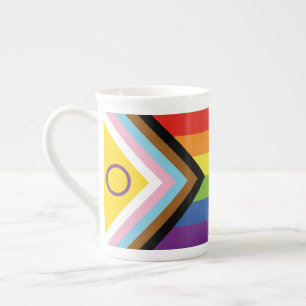 SlipperyJoe's Intersex pride flag yellow backgroun Bone China Mug