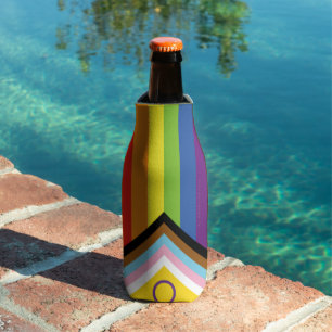 SlipperyJoe's Intersex pride flag yellow backgroun Bottle Cooler
