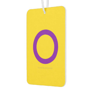 SlipperyJoe's Intersex pride flag yellow backgroun Car Air Freshener