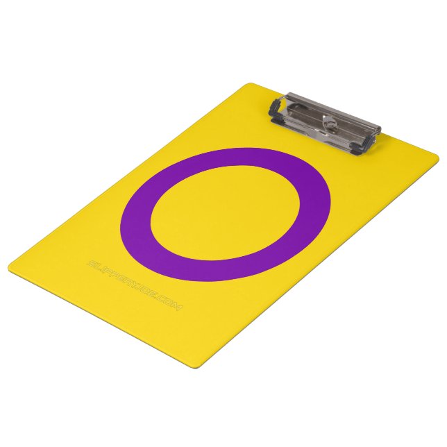 SlipperyJoe's Intersex pride flag yellow backgroun Clipboard (Angled)