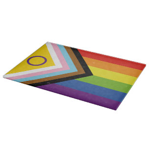 SlipperyJoe's Intersex pride flag yellow backgroun Cutting Board