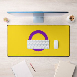SlipperyJoe's Intersex pride flag yellow backgroun Desk Mat