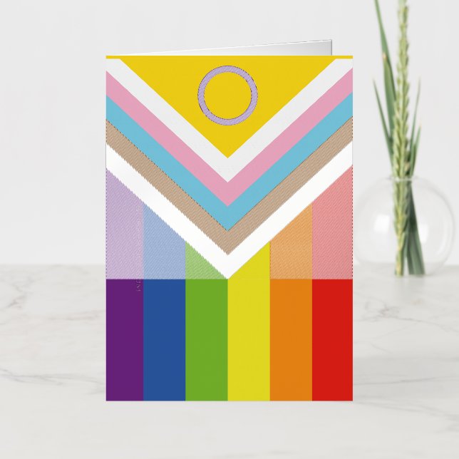 SlipperyJoe's Intersex pride flag yellow backgroun Foil Holiday Card (Front)