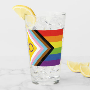 SlipperyJoe's Intersex pride flag yellow backgroun Glass