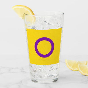 SlipperyJoe's Intersex pride flag yellow backgroun Glass