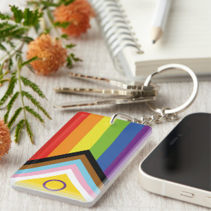 SlipperyJoe's Intersex pride flag yellow backgroun Key Ring