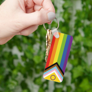 SlipperyJoe's Intersex pride flag yellow backgroun Key Ring