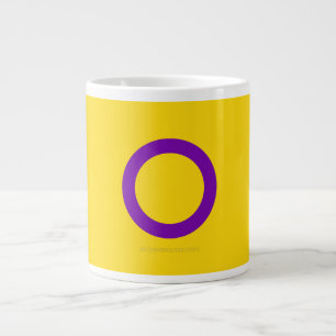 SlipperyJoe's Intersex pride flag yellow backgroun Large Coffee Mug