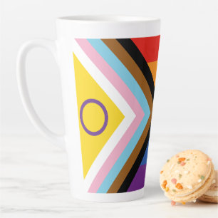 SlipperyJoe's Intersex pride flag yellow backgroun Latte Mug