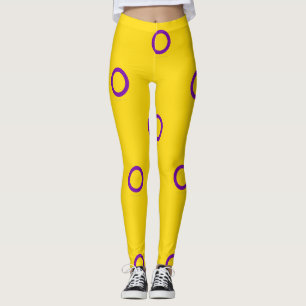 SlipperyJoe's Intersex pride flag yellow backgroun Leggings