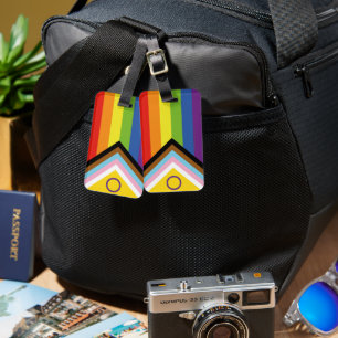 SlipperyJoe's Intersex pride flag yellow backgroun Luggage Tag