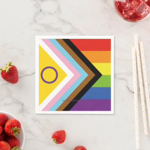 SlipperyJoe's Intersex pride flag yellow backgroun Napkin